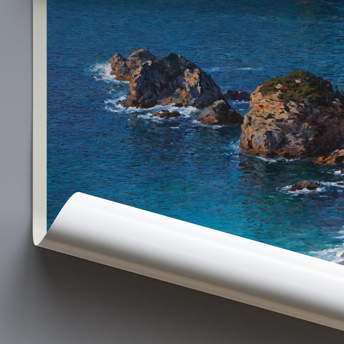 Costa Vicentina Portugal Rugged Cliffs Cove Painted Travel Poster - Image 3