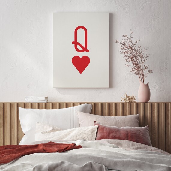 Red Queen Minimalist Print Trendy Home Decor Print Trendy Wall Art Red Queen Playing Cards Funny Wall Art Minimalist Poster