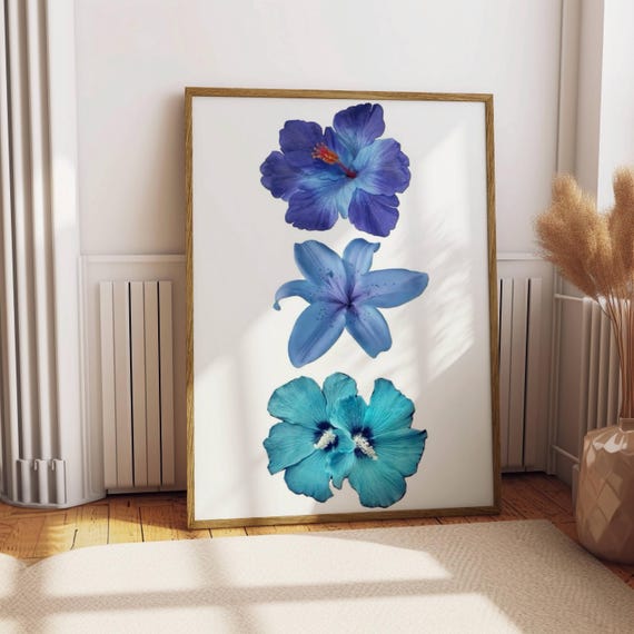 Hibiscus Flower Hawaiian Print Aloha Lily Floral Artwork Decor Wall Art Retro Art Print Preppy Room Decor Pink Flower Hawaiian Poster