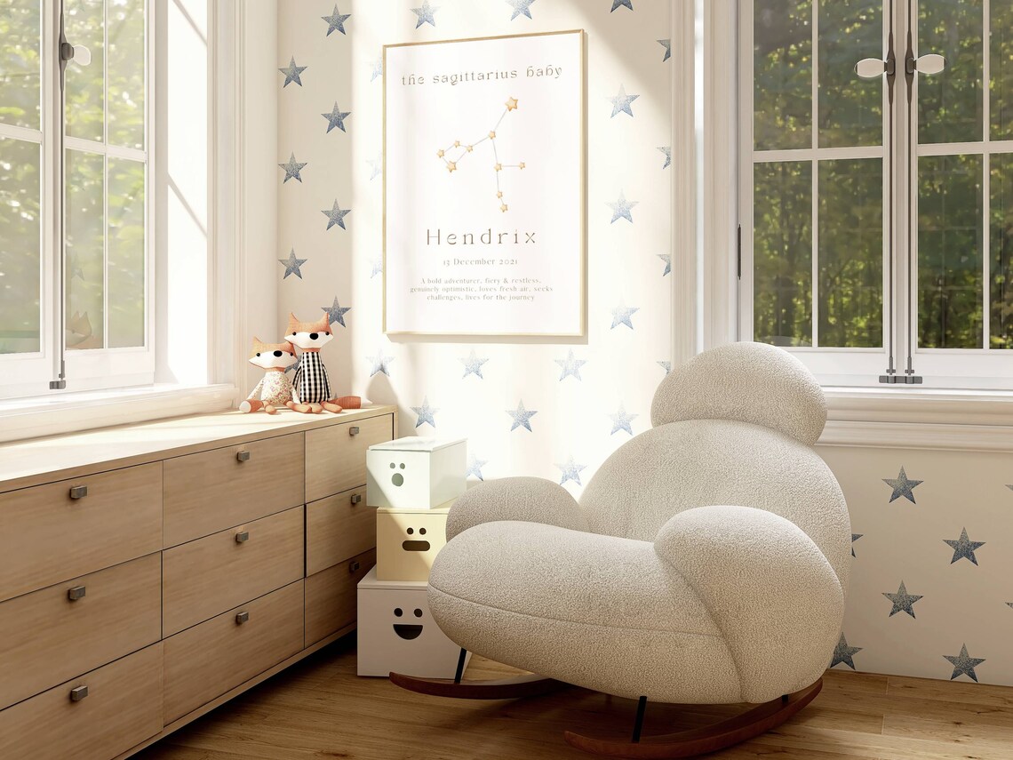 Personalized Sagittarius Baby Zodiac Constellation Name Nursery Art Print - Image 2