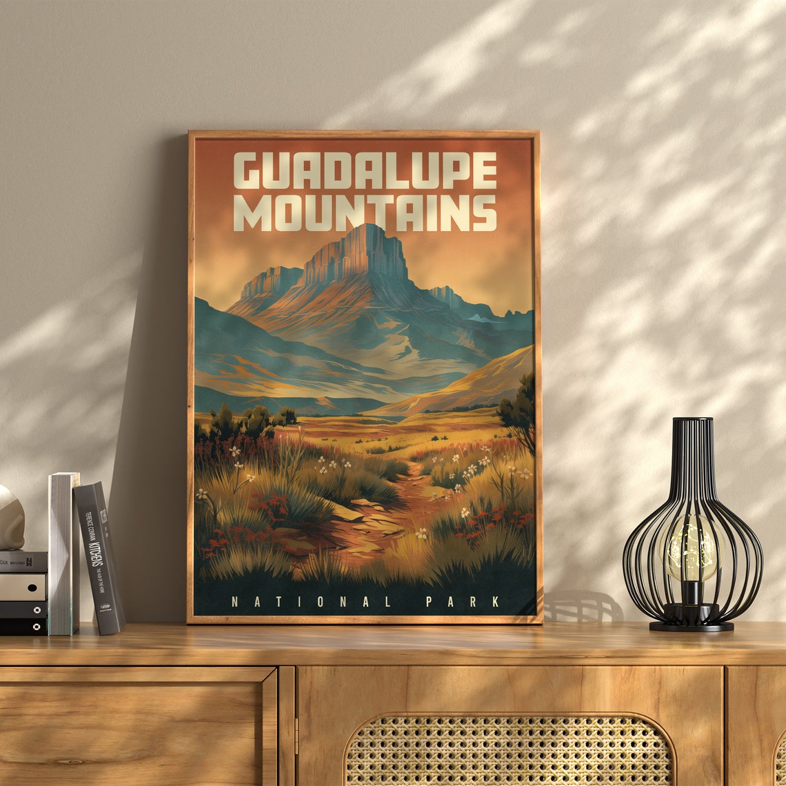 Guadalupe Mountains National Park Sunset Meadow Travel Poster