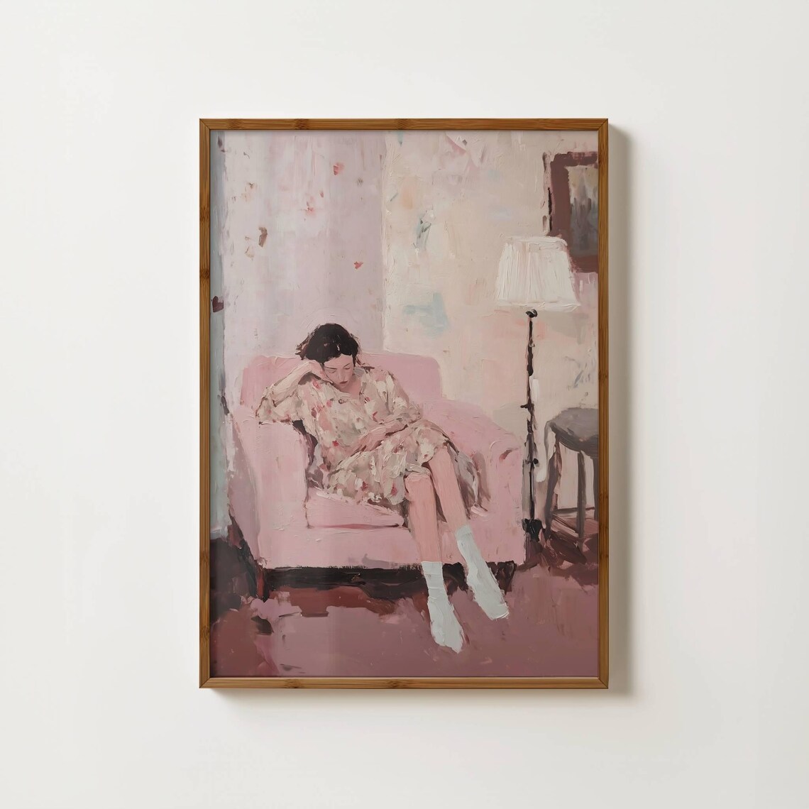 Woman Sleeping Vintage Portrait Art Print