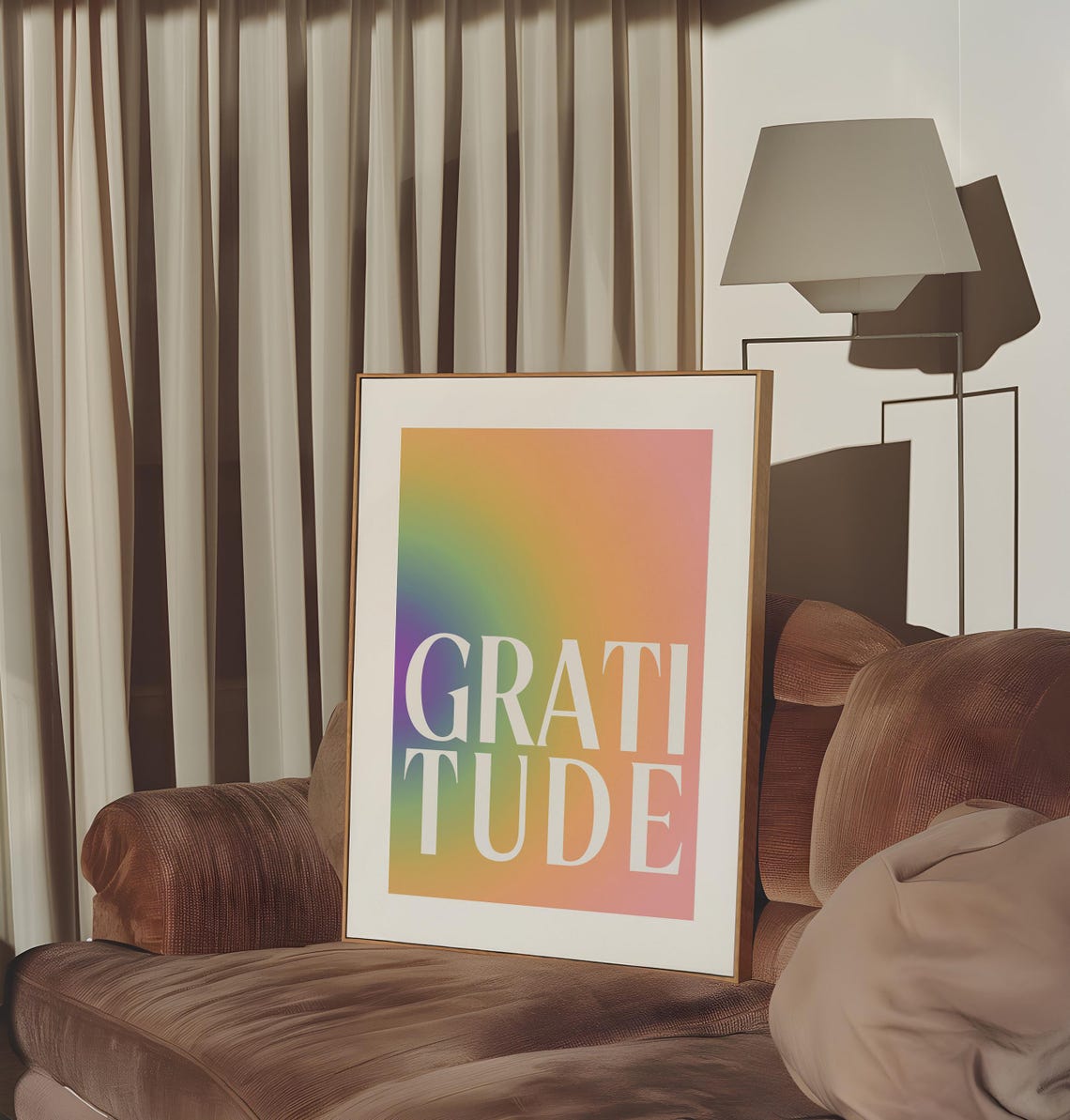 Gratitude in Bold Rainbow Gradient Typography Affirmation Poster - Image 2