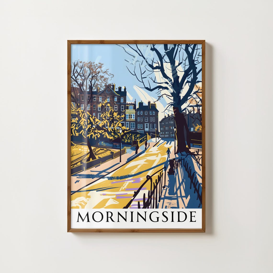 Morningside Edinburgh Sunny Autumn Street Scene Travel Poster