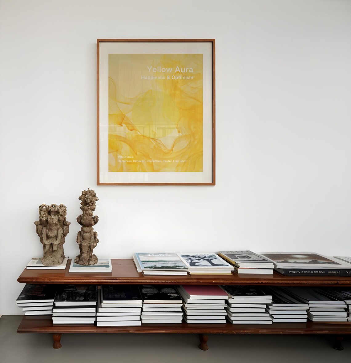 Yellow Aura Happiness and Optimism Swirling Smoke Spiritual Wall Poster - Image 4