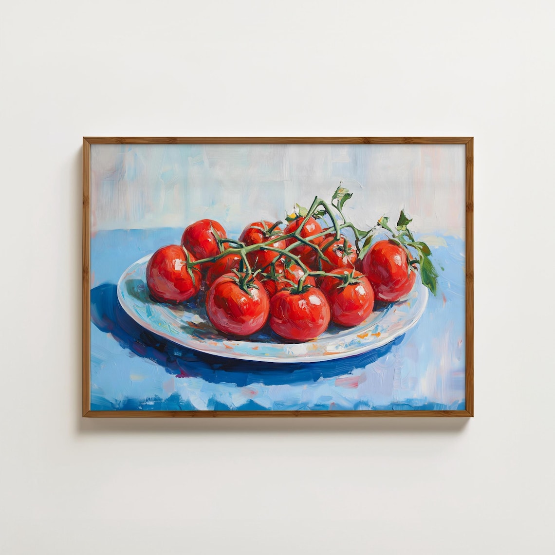 Red Tomatoes on the Vine Oil Painting Kitchen Still Life Poster