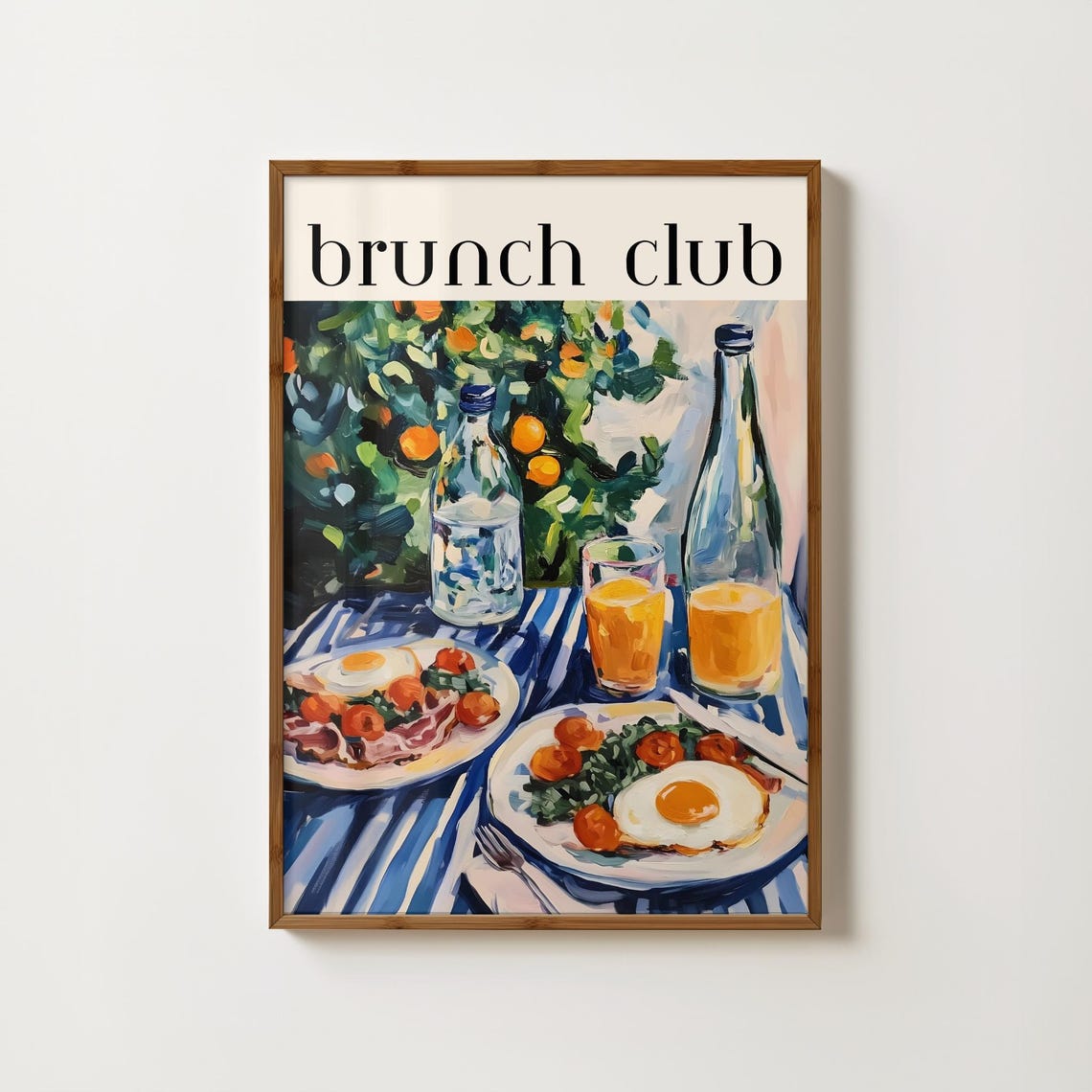 Brunch Club Breakfast Eggs Mediterranean Kitchen Quote Poster