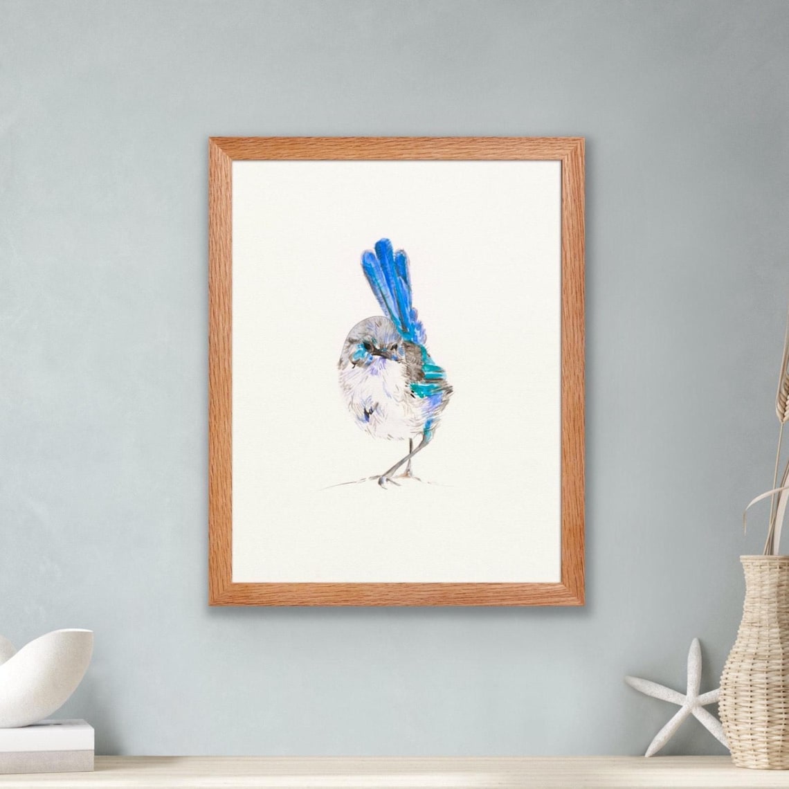 Fairy Wren Watercolor Art Print, Bird Lover