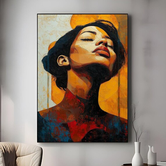 Woman Art Print, African Girl Painting