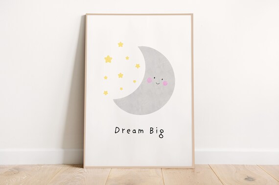 Moon Motivational Print Educational Posters Set Montessori Classroom Decor Kids Playroom