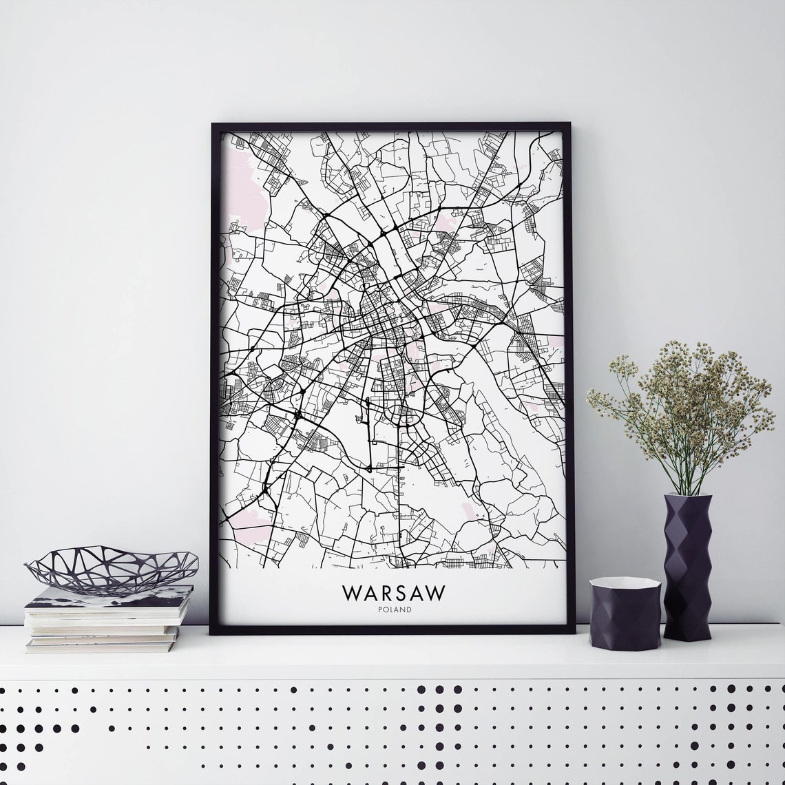 Warsaw Poland City Map Art Print