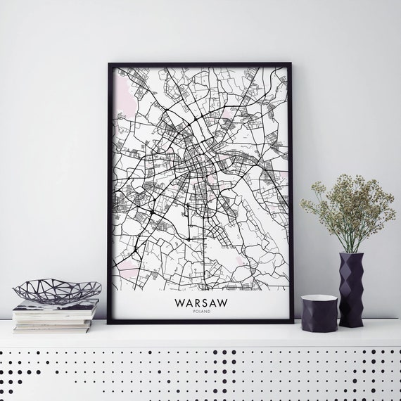 Warsaw Poland City Map Art Print