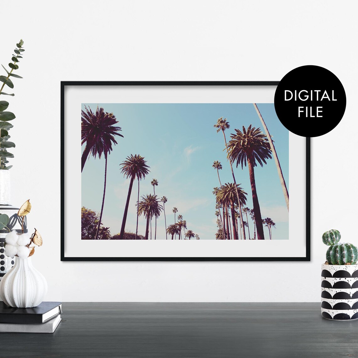 Palm Trees Beverly Hills Art Print, Nature Wall Decor