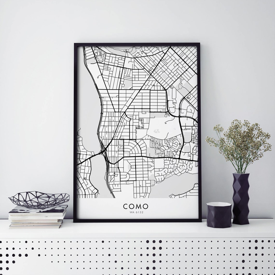 Como Perth Australia City Map Art Print