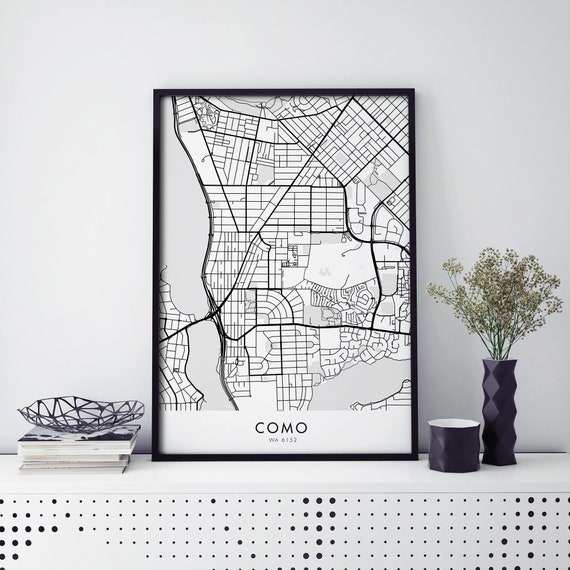 Como Perth Australia City Map Art Print