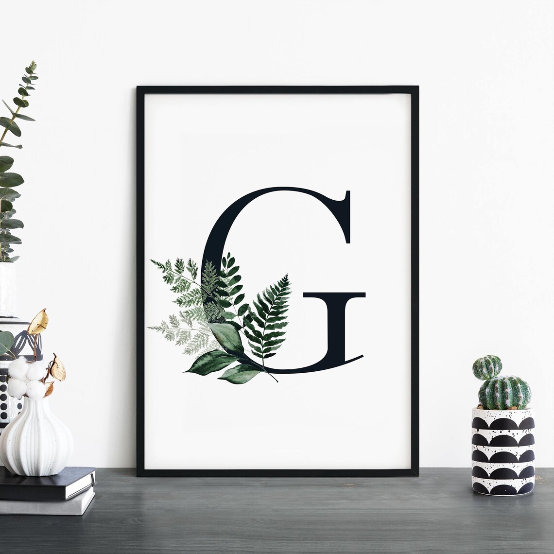 Letter G Abstract Alphabet Art Print