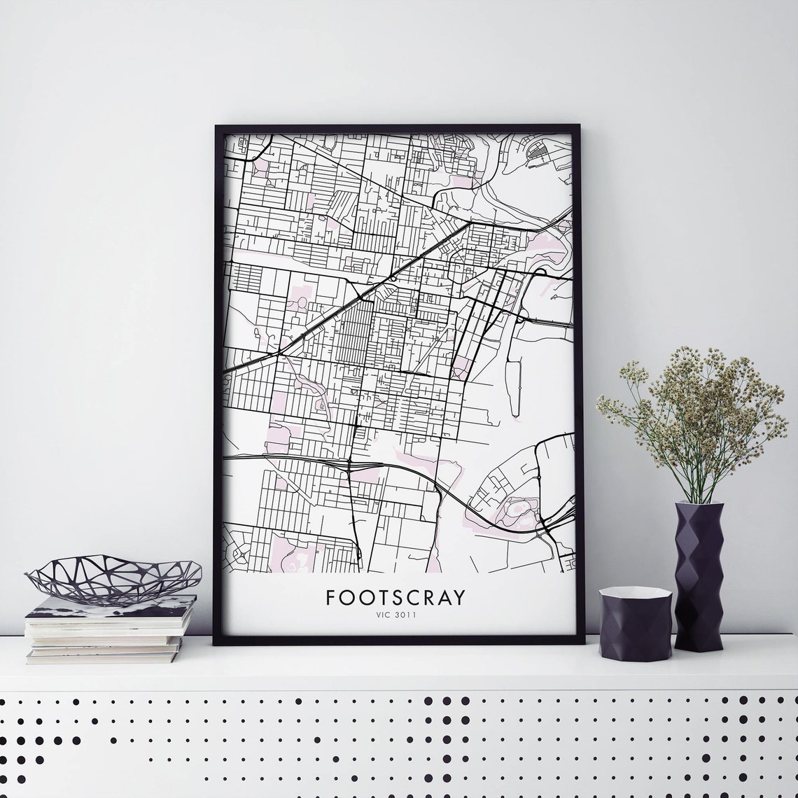 Footscray Melbourne City Map Art Print