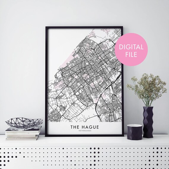 The Hague Netherlands Minimalist City Map Street Line Art Poster