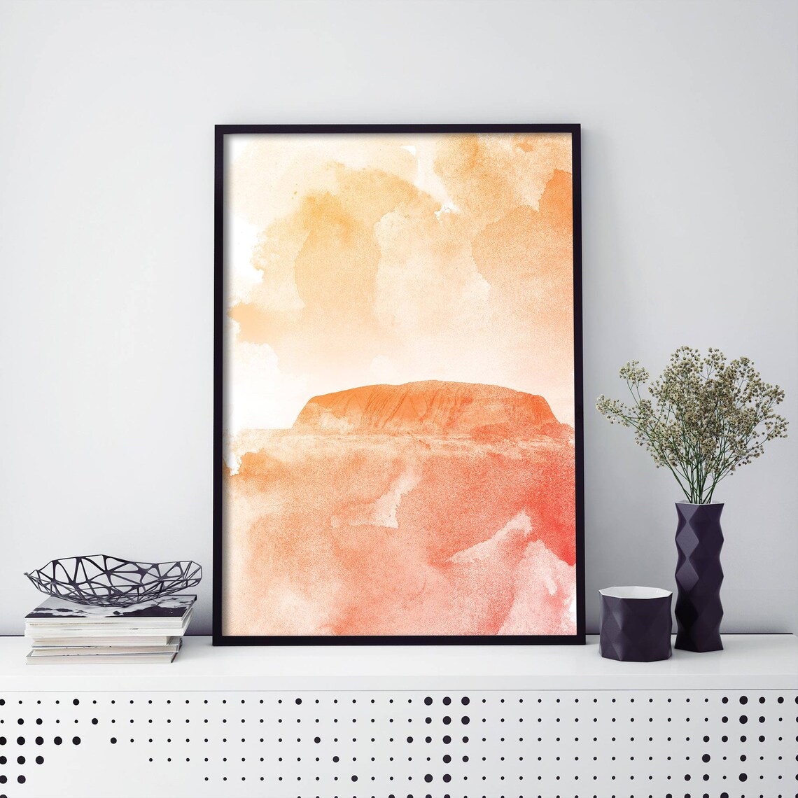 Uluru Ayers Rock Australia Watercolor Art Print