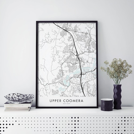 Upper Coomera Queensland Minimalist Street Map Line Art Poster
