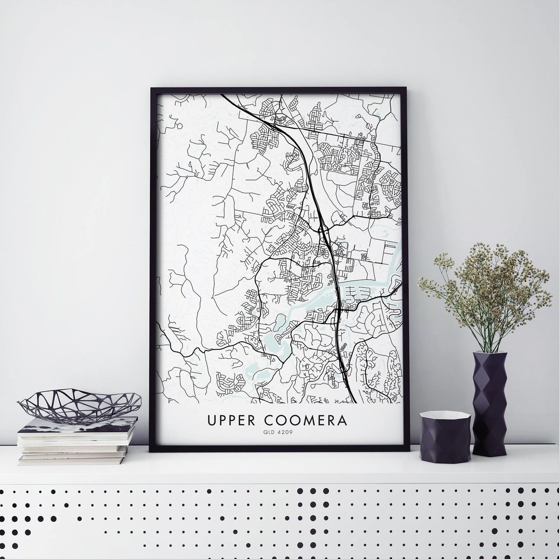 Upper Coomera Queensland Minimalist Street Map Line Art Poster
