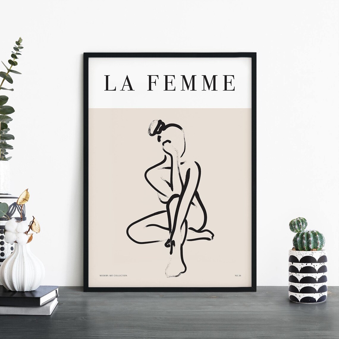 La Femme Kneeling Figure Bold Brushstroke Modern Art No36 Print
