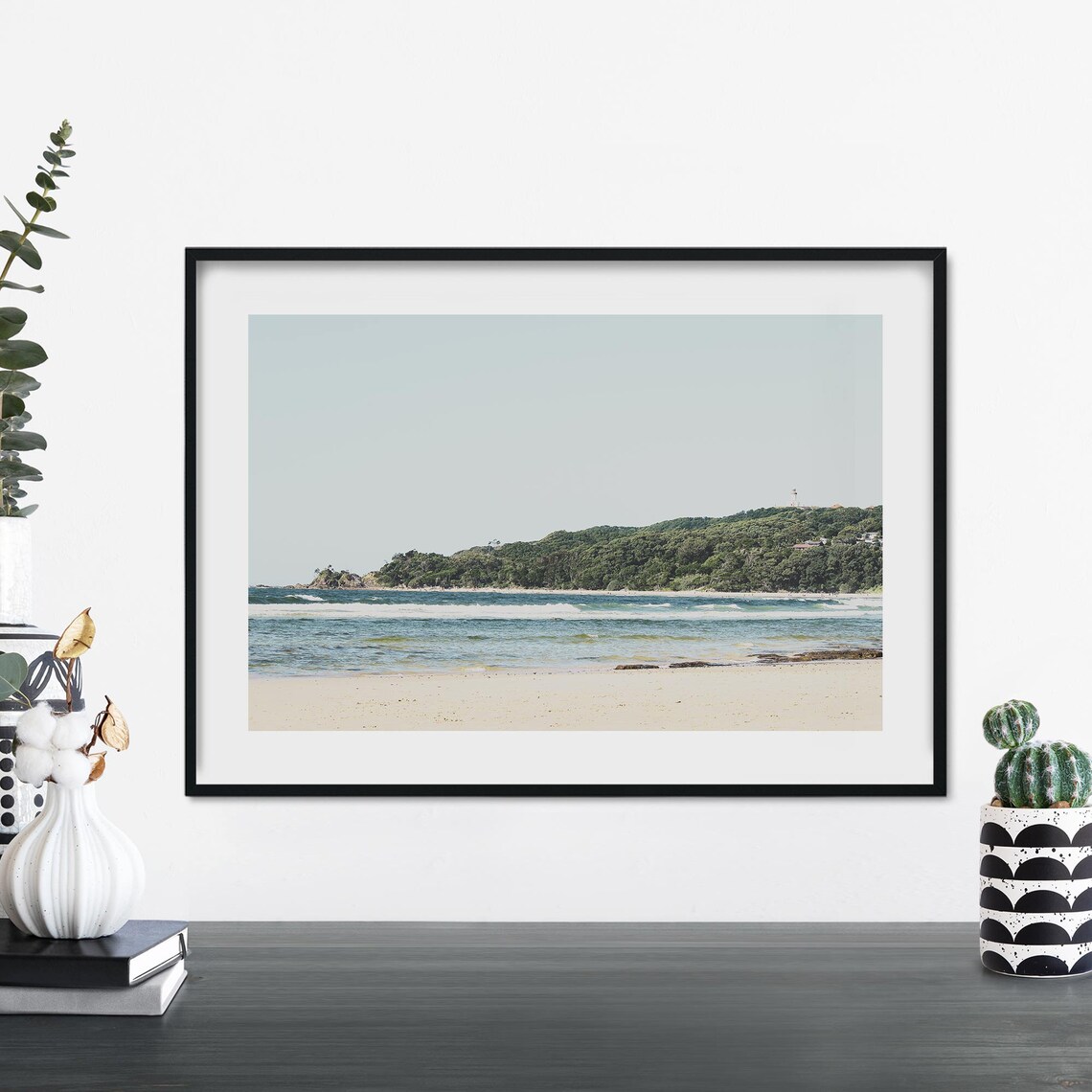 Byron Bay Shoreline Beach Waves Coastal Australia Photo Poster