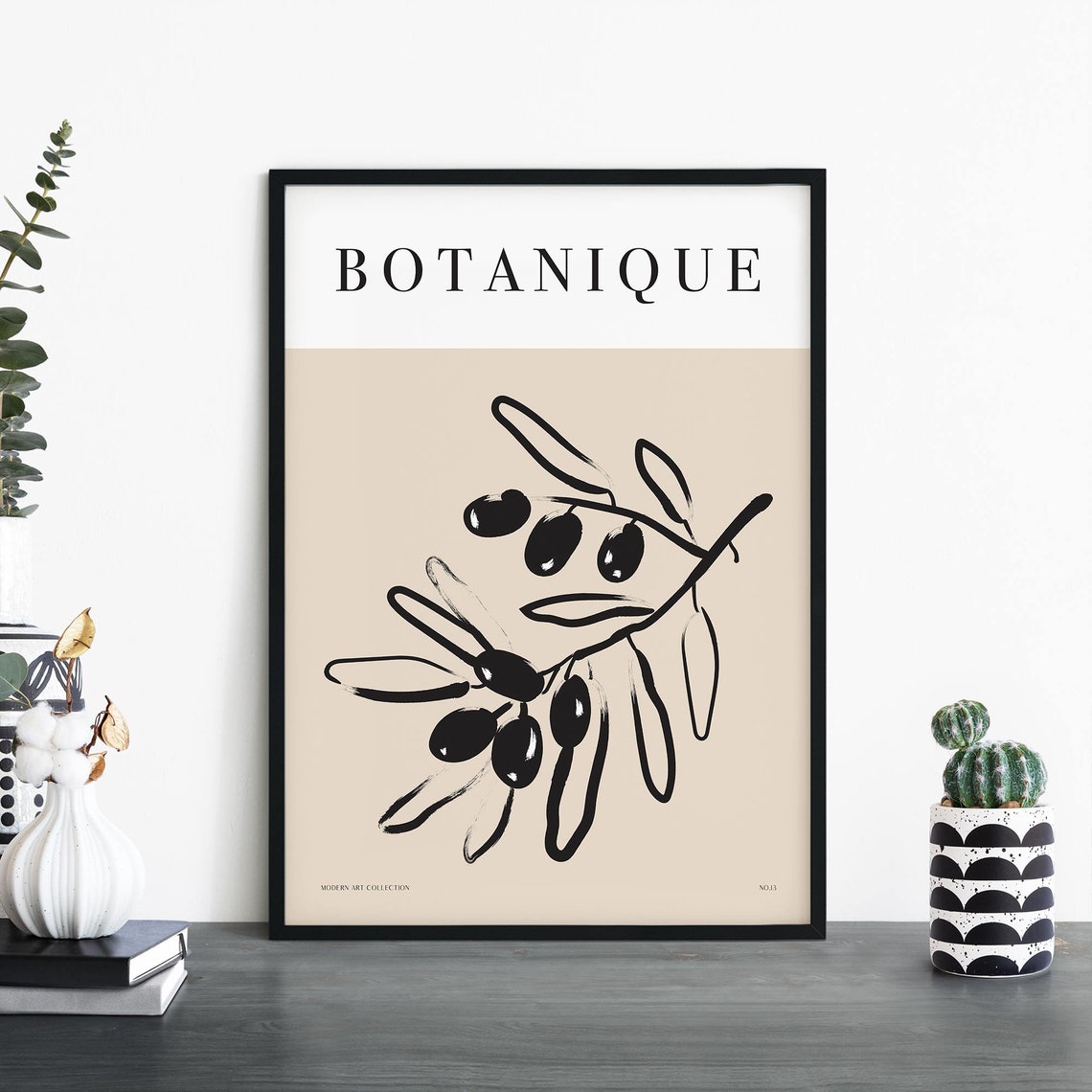 Botanique Olive Branch Minimalist Botanical Line Art Decor Poster