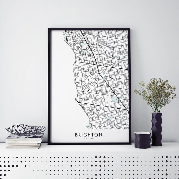 Brighton Victoria Australia Minimalist City Street Map Poster