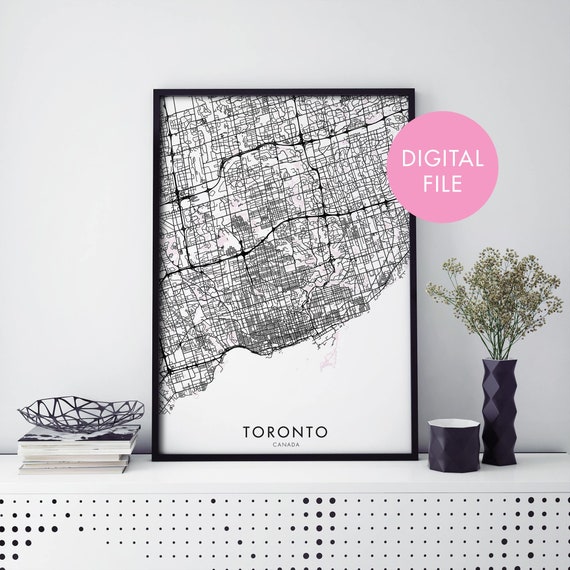 Toronto Canada City Map Art Print, Travel Poster