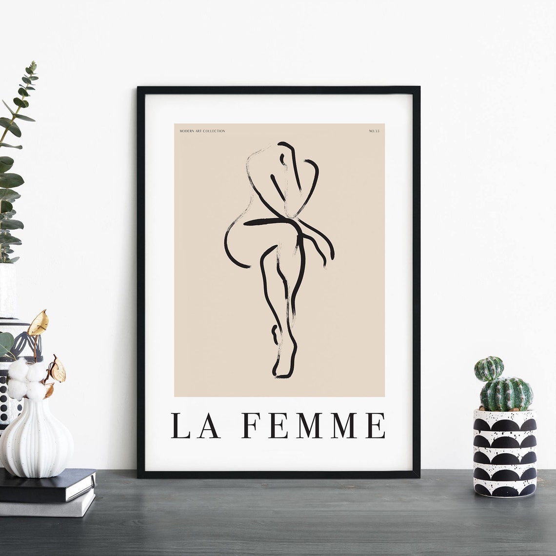 La Femme Standing Figure Bold Brushstroke Modern Art No33 Print