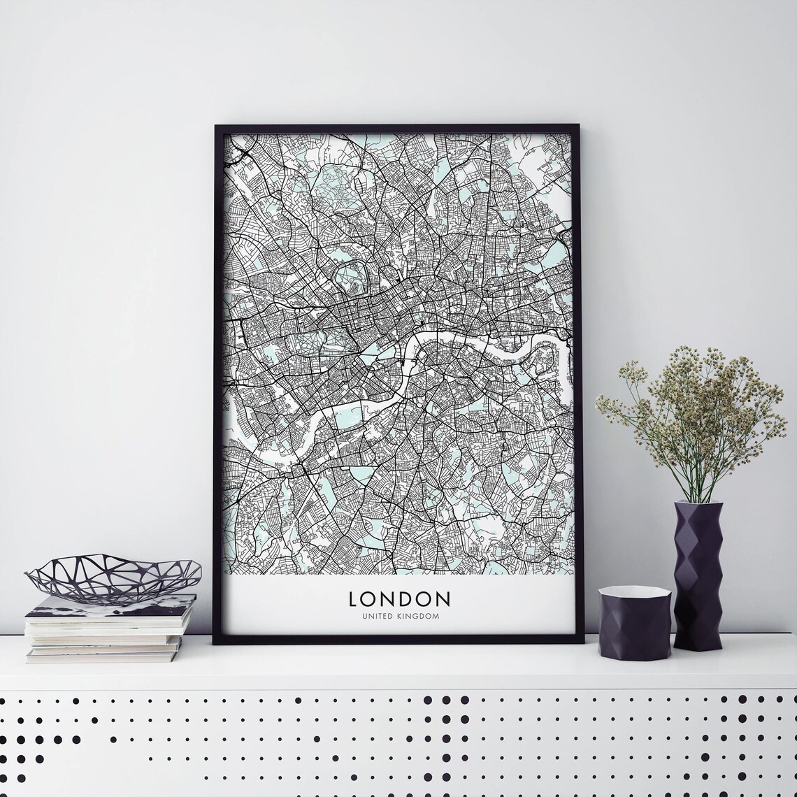London United Kingdom Minimalist Street Map Art Decor Poster