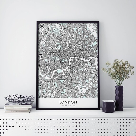 London United Kingdom Minimalist Street Map Art Decor Poster