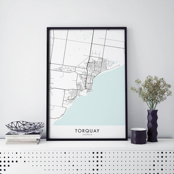 Torquay Australia Minimalist Coastal Line Art City Map Poster