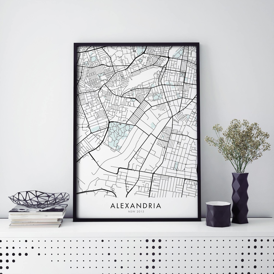 Alexandria Sydney Australia Minimalist City Street Map Art Print