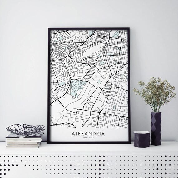 Alexandria Sydney Australia Minimalist City Street Map Art Print
