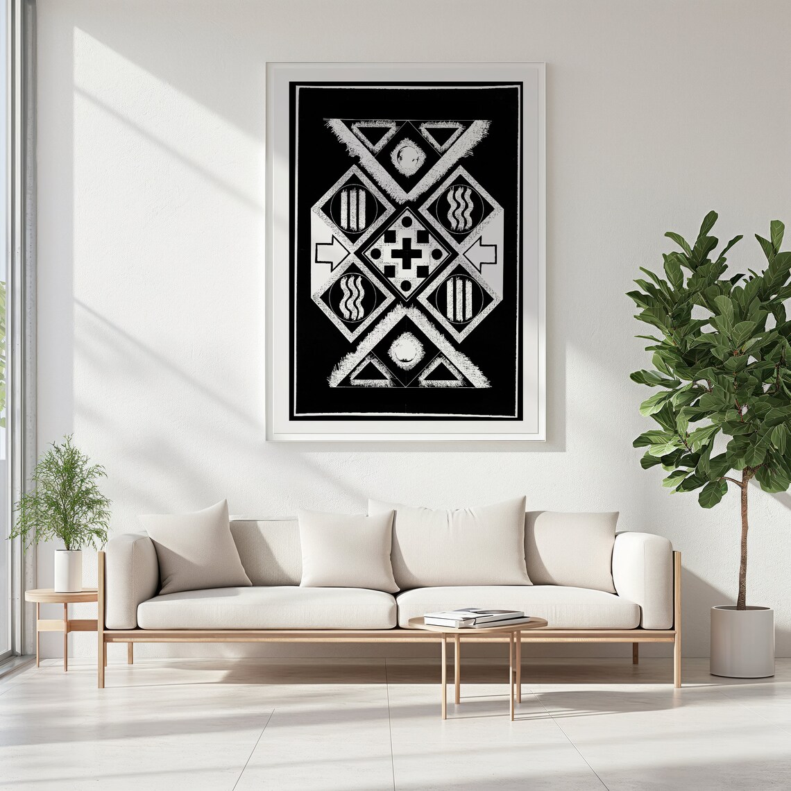 Geometric Abstract Op Art, Mid-Century Minimalist - Image 2