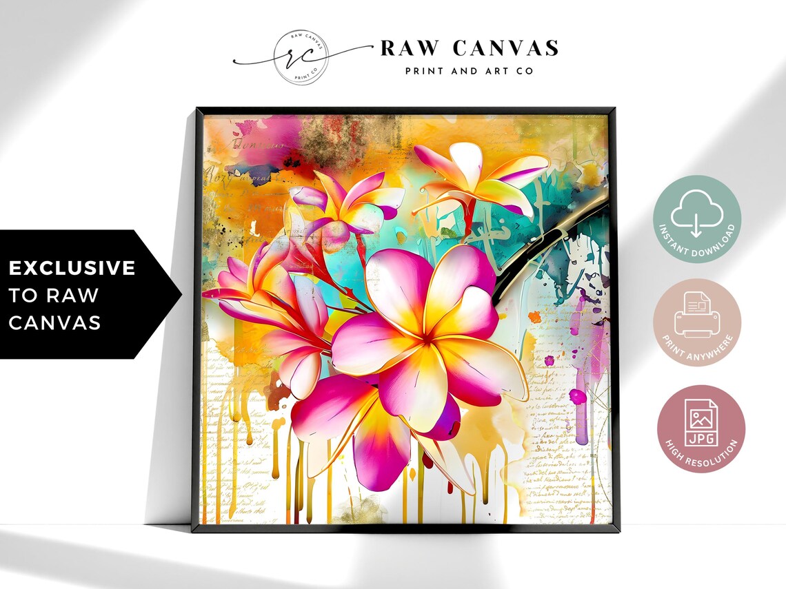 Floral Abstract Print, Modern Boho Watercolor Painting