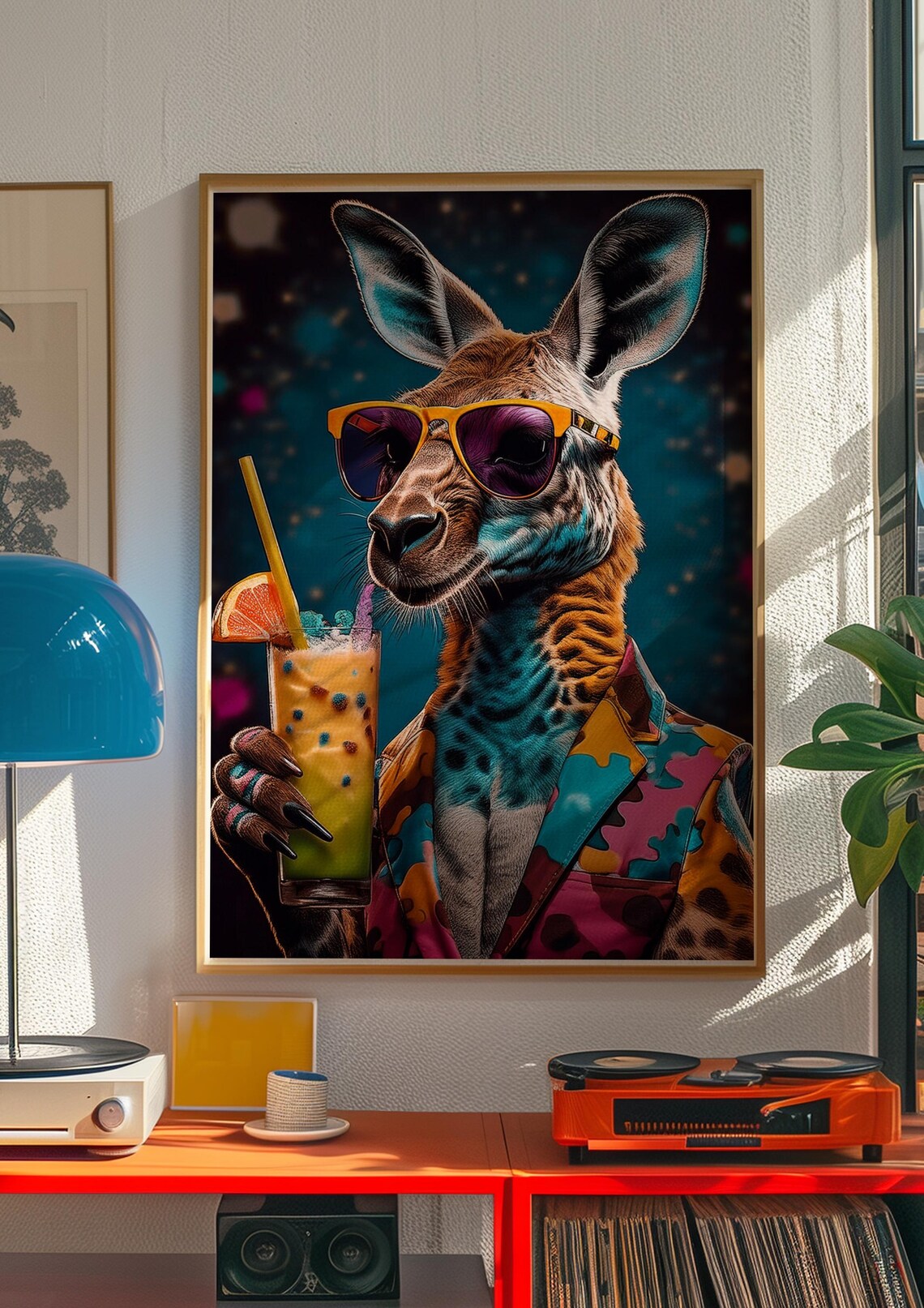 Funky Kangaroo Pop Art Retro Aussie Animal Poster - Image 2