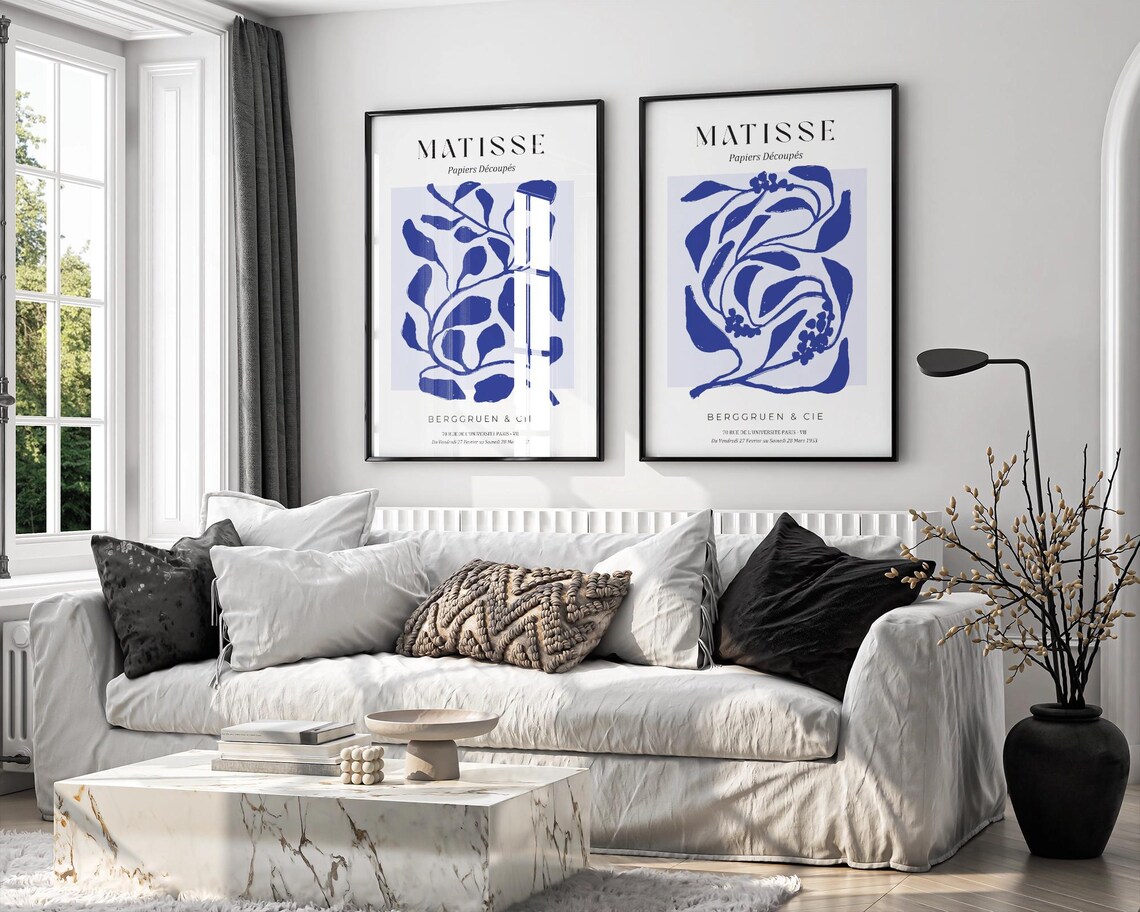Matisse Inspired Blue Botanical, Minimalist Art Print - Image 6