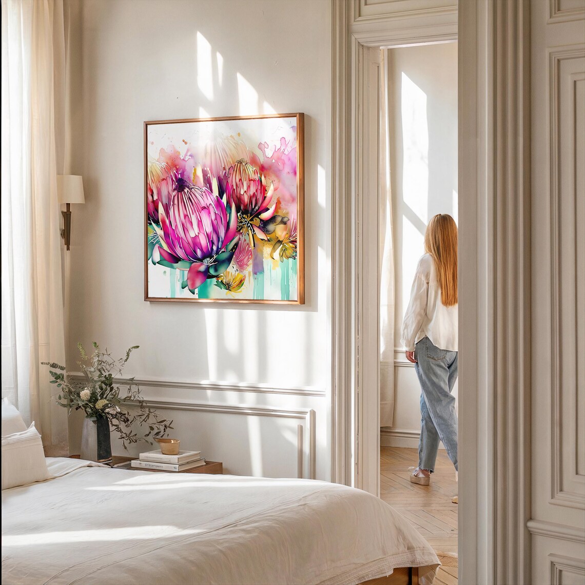 Watercolor Protea, Modern Boho Decor Art Print - Image 6