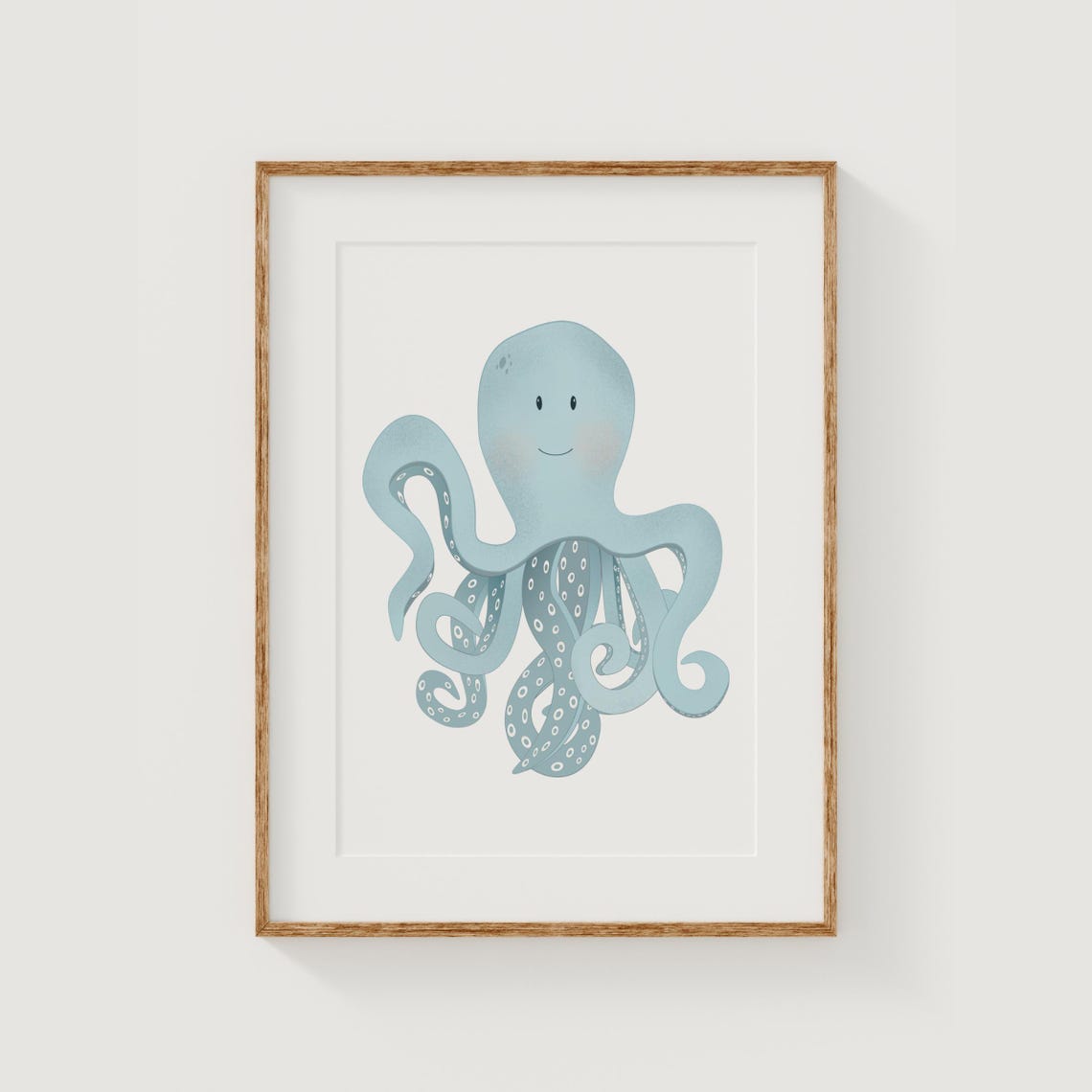 Octopus Wall Decor Under The Sea Wall Art Childrens Bedroom Toddler Room Decor Nursery Print Blue