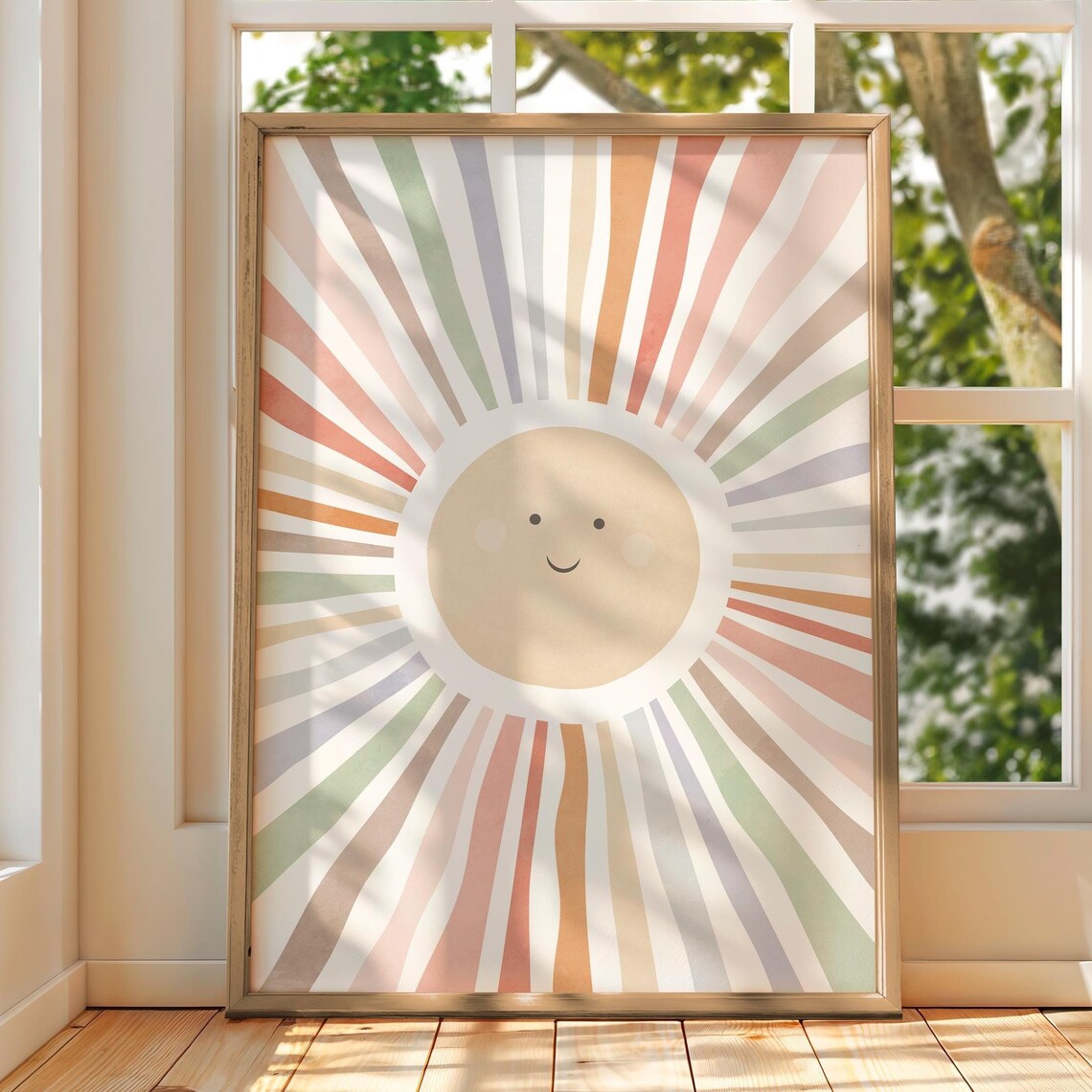 Nursery Sun Boho Sun Art Print, Playroom Decor