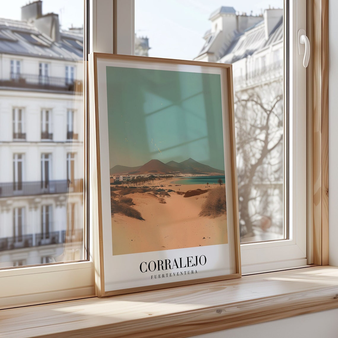 Corralejo Fuerteventura Desert Sand Dunes Beach Travel Poster