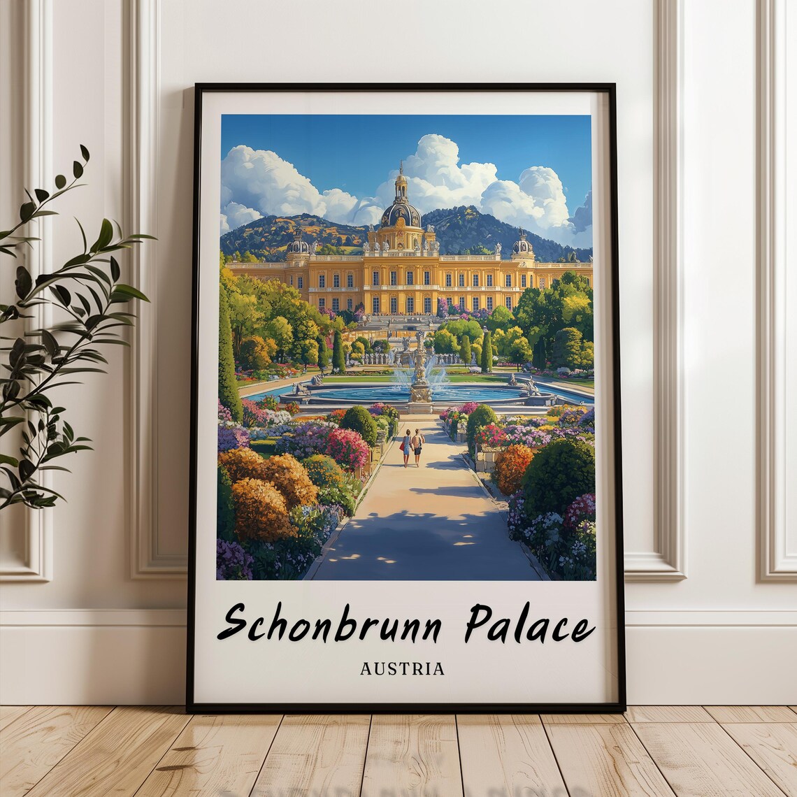 Schonbrunn Palace Austria Minimalist Travel Poster
