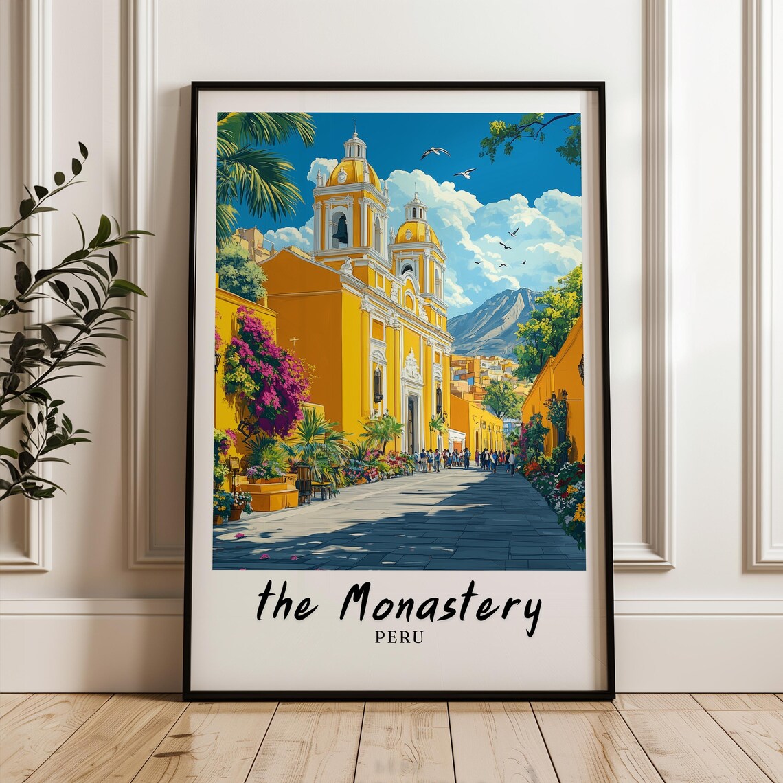 The Monastery Travel Poster, Peru Illustration