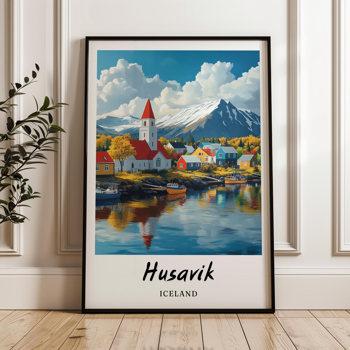 Husavik Iceland Minimalist Travel Poster
