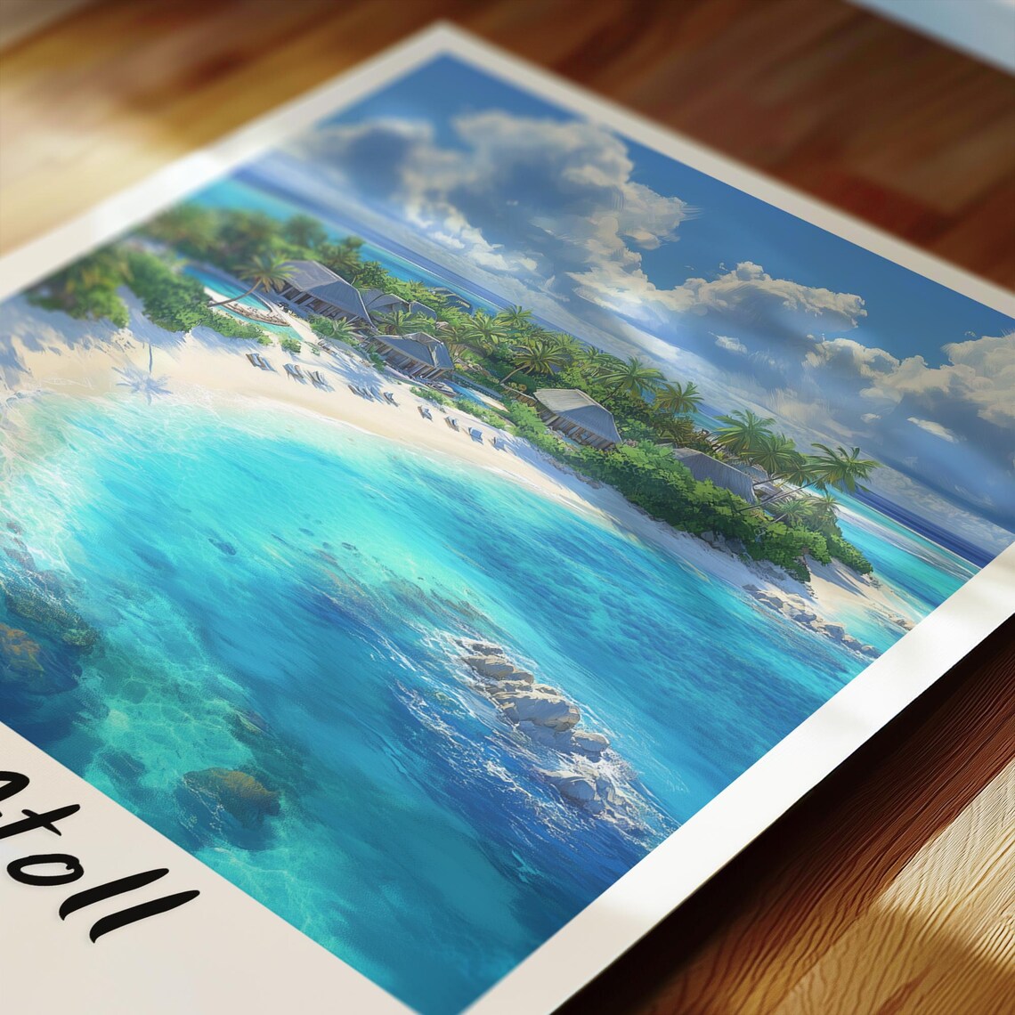 Ari Atoll Maldives Travel Poster, Minimalist Asia - Image 2