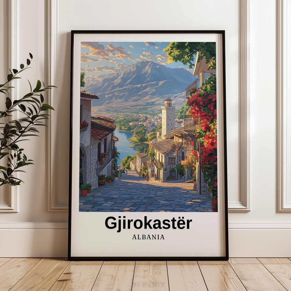 Berat Travel Poster, Albania Wedding Gift