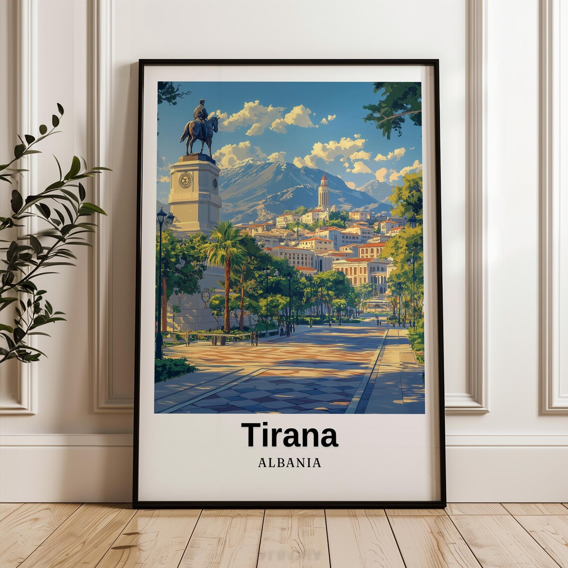 Tirana Travel Poster, Albania Wedding Gift